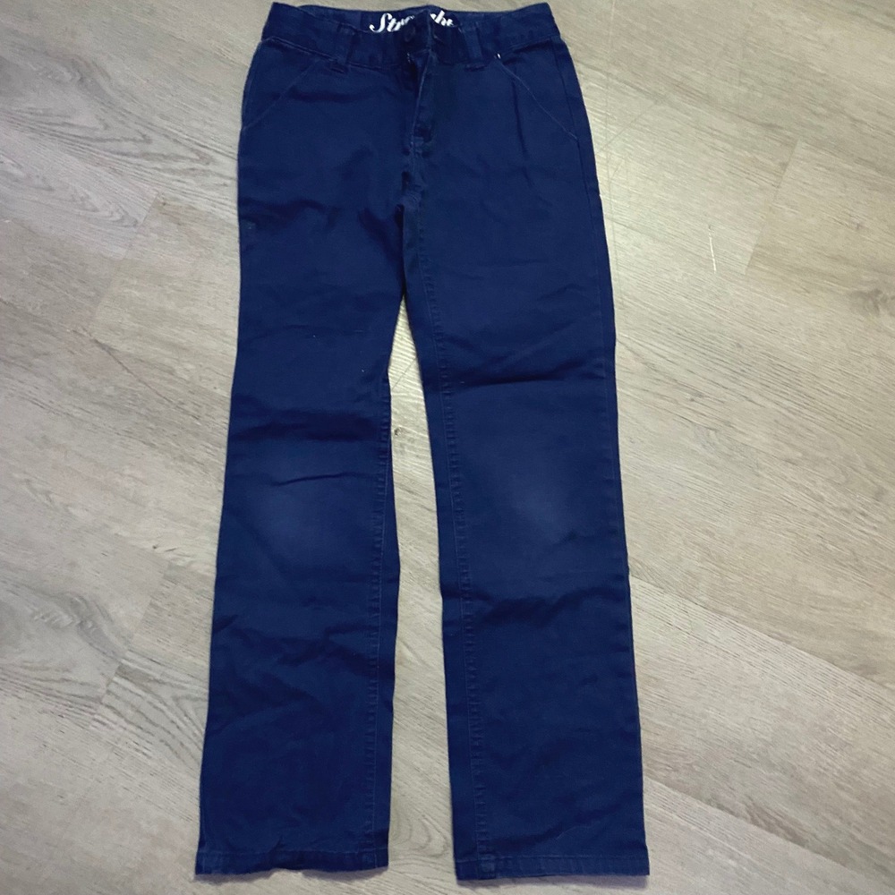 Crazy 8 Chino Pants Kids Size 8 Navy Blue Straight Leg School Uniform Trousers